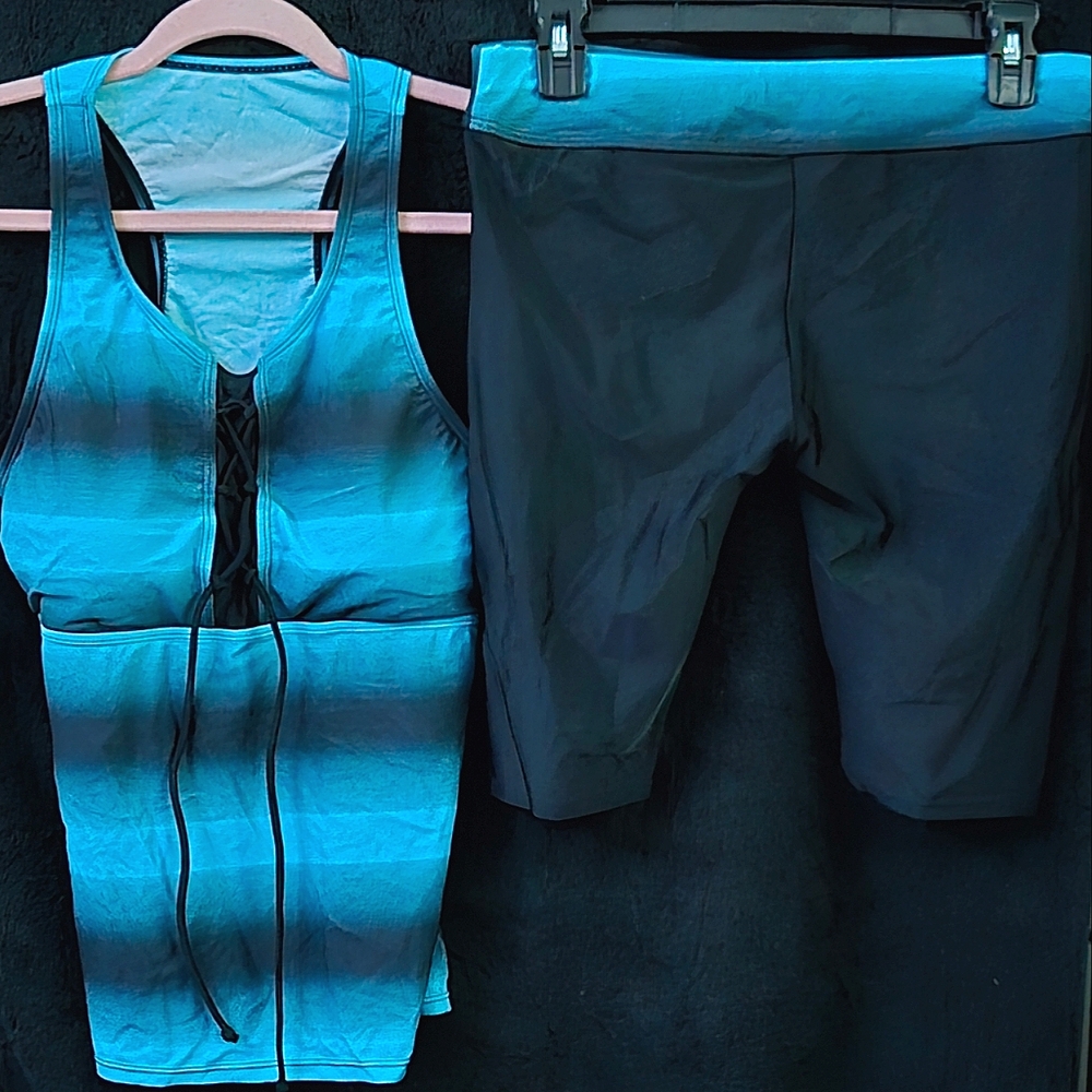 Black and Blue Activewear or Swim Set